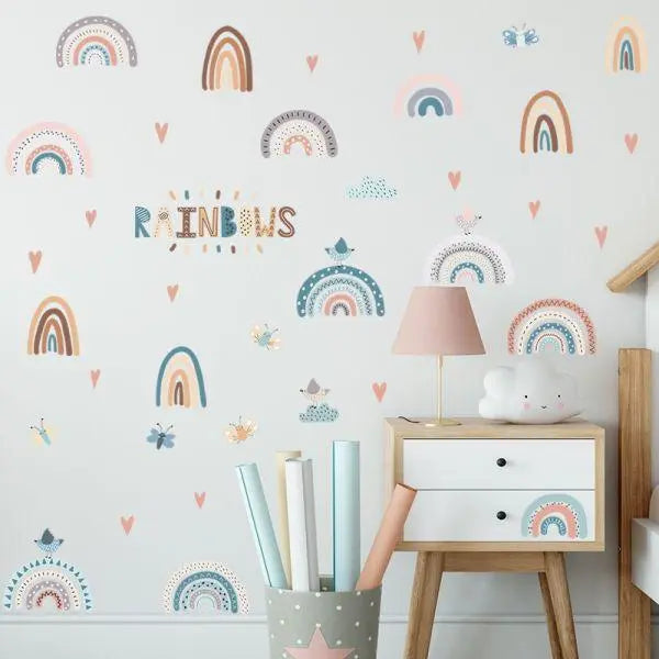 Colorful Boho Rainbow Nursery Decor Easy do Wall do