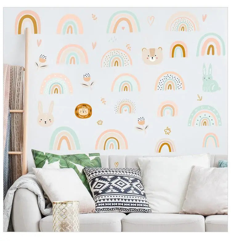 Boho Rainbow Wallpaper Stickers for Baby Room Decor Easy do Wall do