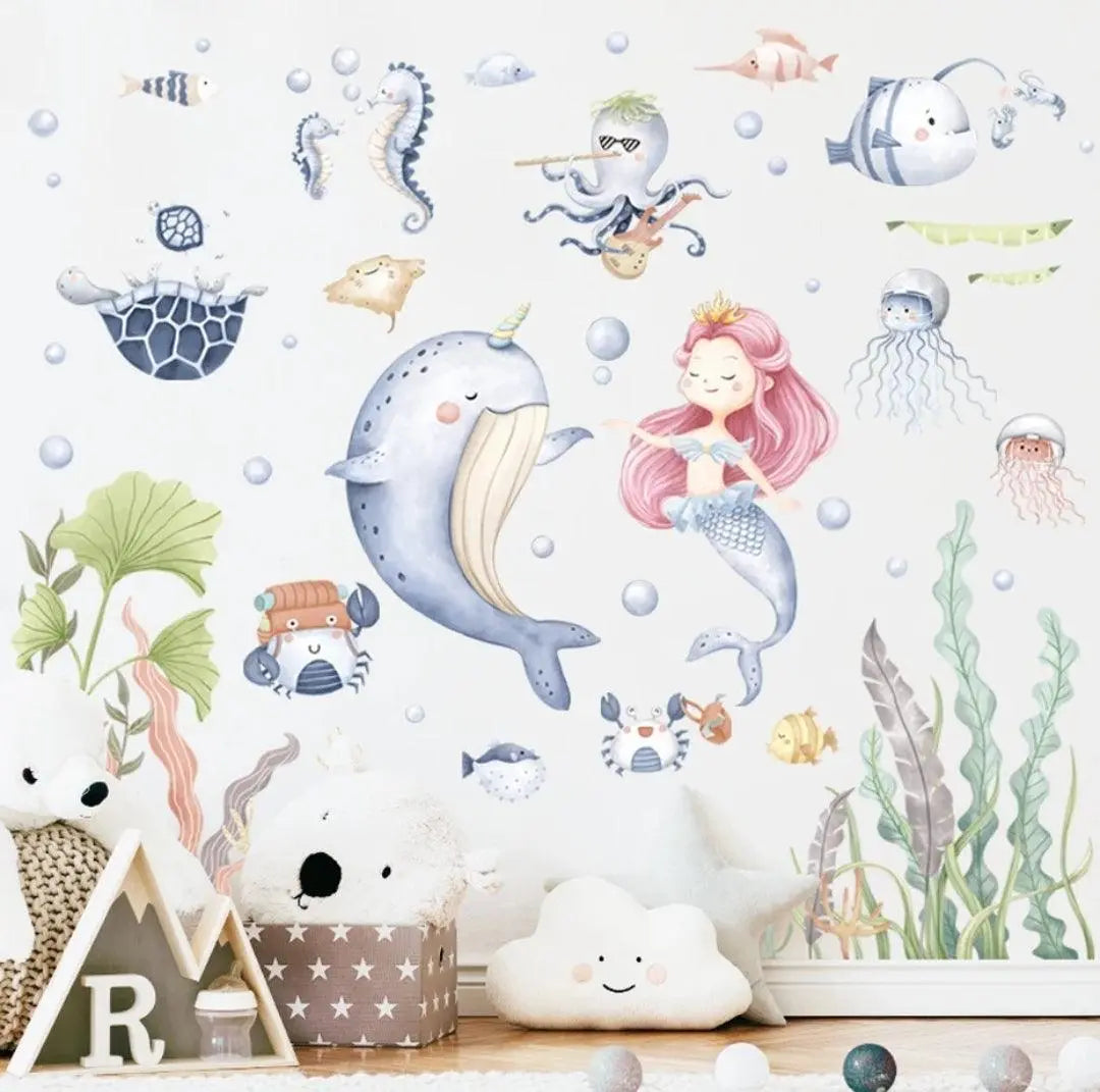 Under the Sea Mermaid Wall Sticker Set Easy do Wall do