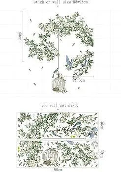 Blooming Birdcage Wall Sticker Easy do Wall do