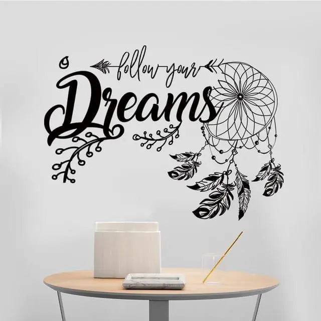 Black Dream Catcher Wall Sticker - Bedroom & Living Room Decor Easy do Wall do