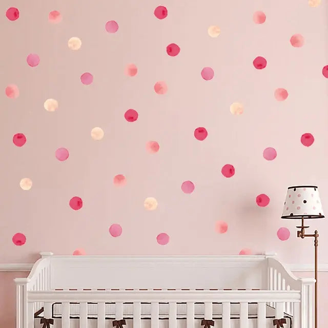 Playful Pink Polka Dot Wall Stickers Easy do Wall do