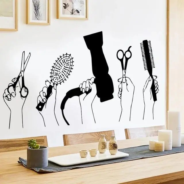 Hair Tools Wall Sticker - Salon & Beauty Room Decor Easy do Wall do