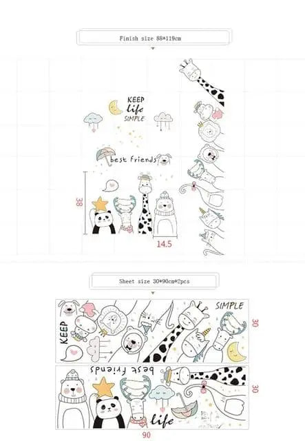 Adorable Animal Wall Stickers Easy do Wall do