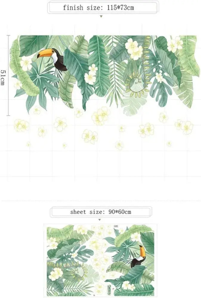 Tropical Toucan and Leaf Wall Easy do Wall do