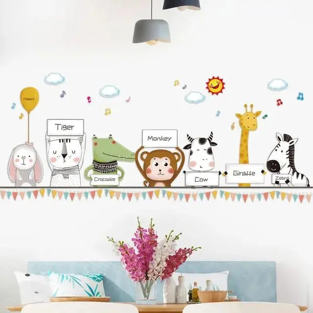 Playful Animal Parade Wall Stickers Easy do Wall do