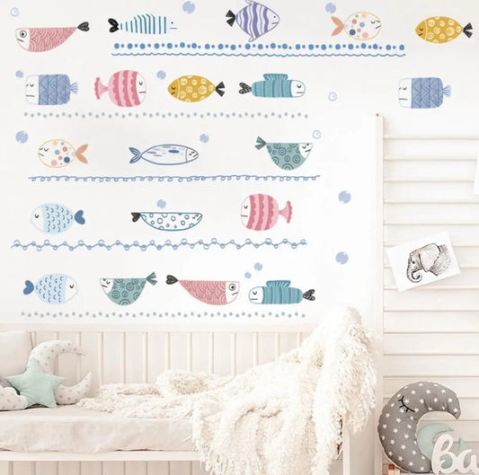 Underwater Fish Frenzy Wall Sticker Set Easy do Wall do