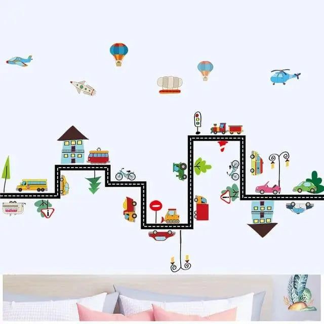 Playful Road and Transportation Wall Stickers for Kids - Easy do Wall do