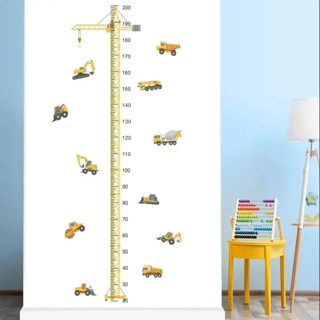 Construction Vehicle Height Chart Wall Sticker - Easy do Wall do