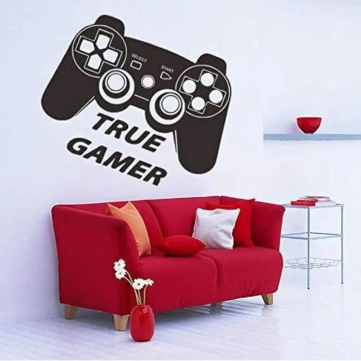 True Gamer Wall Sticker - Gaming Room Decor Easy do Wall do