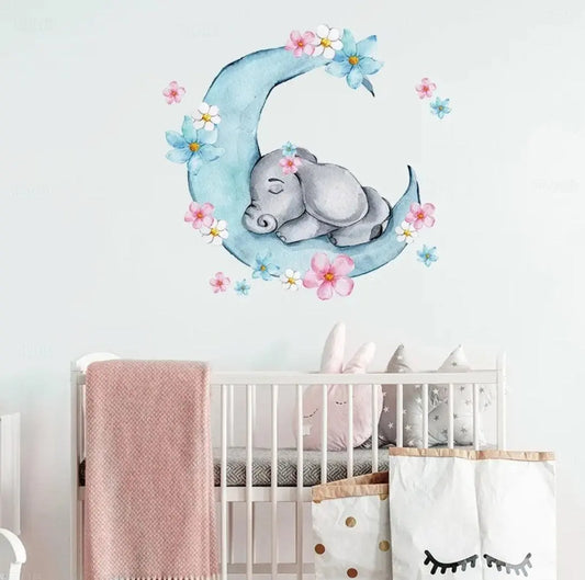 Sleepy Elephant Wall Sticker Easy do Wall do