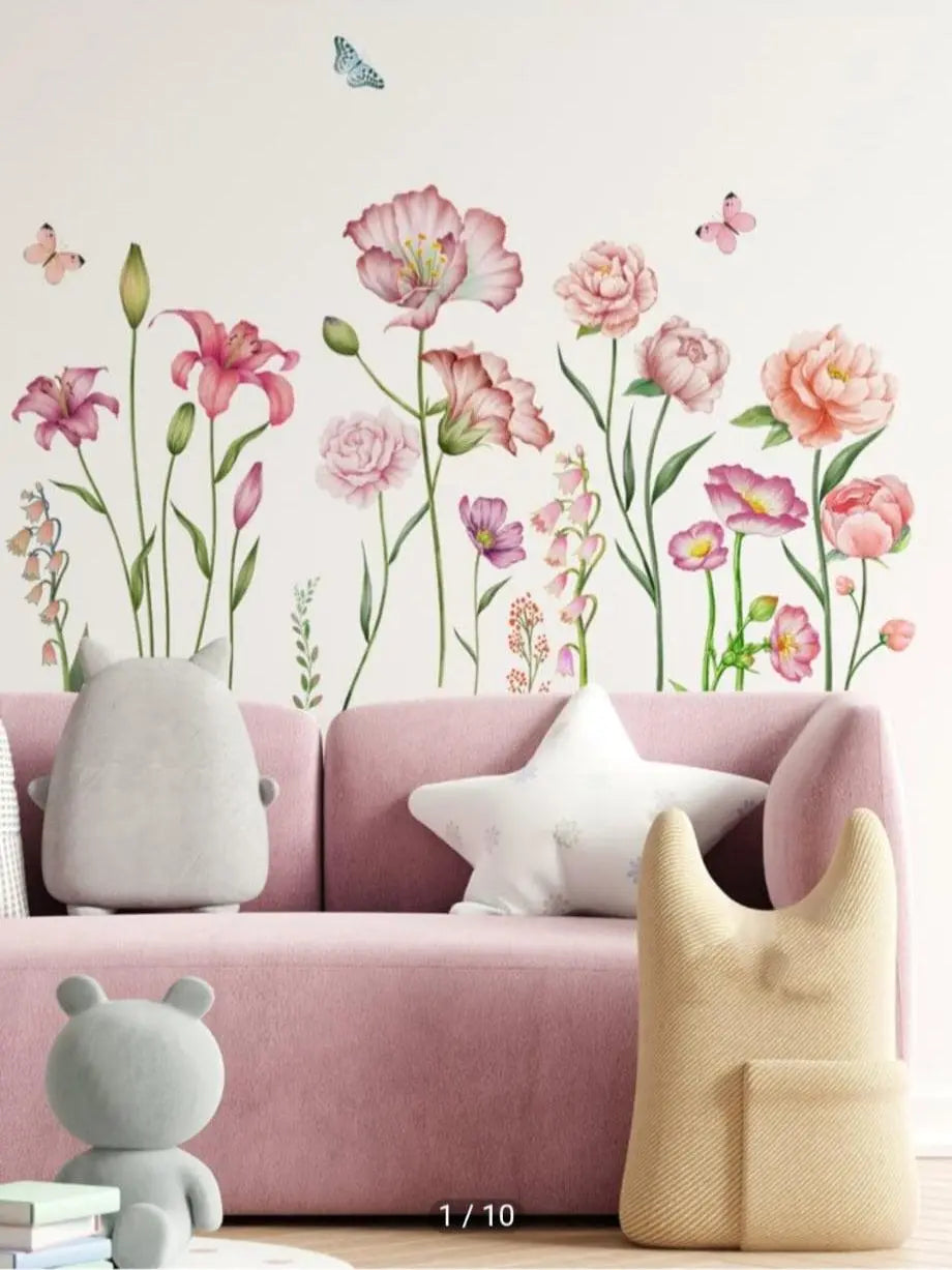 Butterfly and Flower Themed Wall Stickers Easy do Wall do