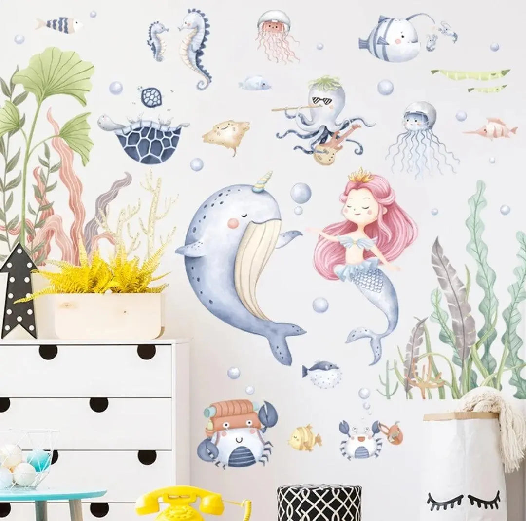 Under the Sea Mermaid Wall Sticker Set Easy do Wall do