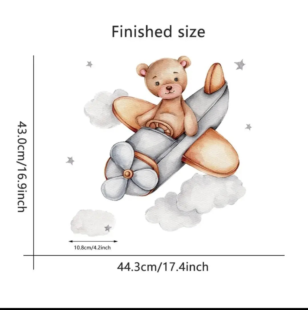 Teddy Bear Pilot Wall Sticker Easy do Wall do