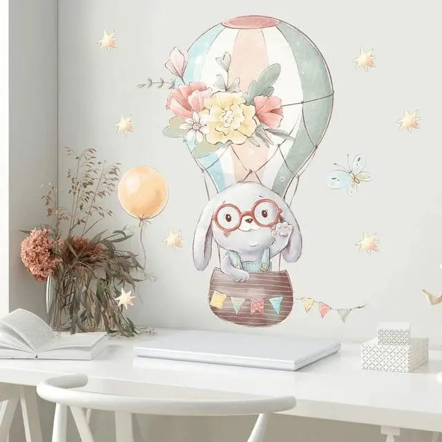 Bunny in a Hot Air Balloon Wall Sticker - Easy do Wall do