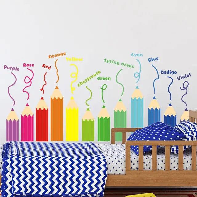 Colorful Classroom Crayon Decals Easy do Wall do