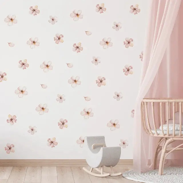 Delicate Pink Floral Wall Stickers for a Dreamy Space Easy do Wall do