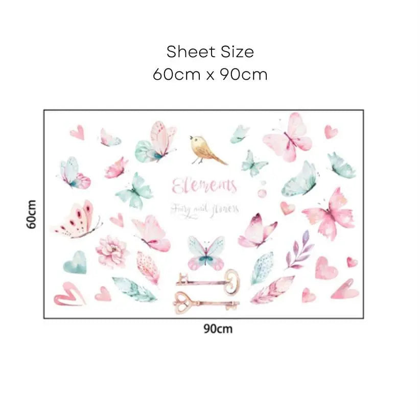 Fabric Fairies and Flowers Wall Stickers Easy do Wall do