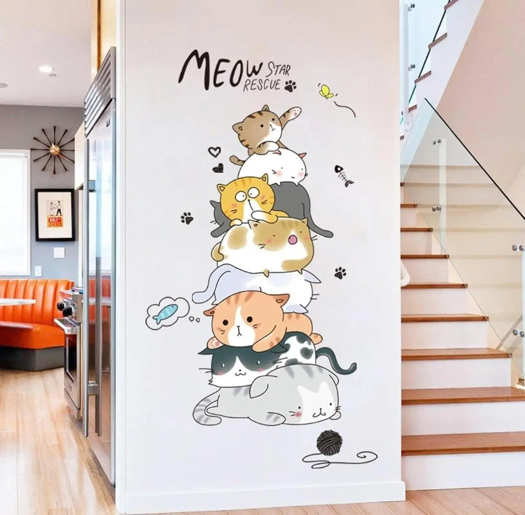 Playful Kitty Stack Wall Stickers Easy do Wall do