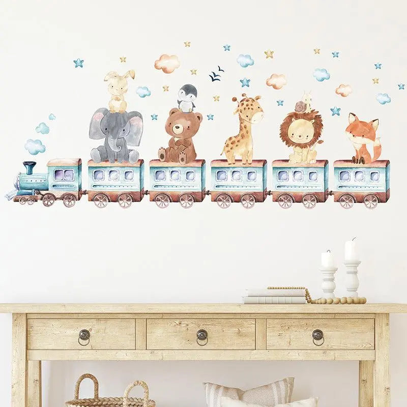 Adorable Animal Train Wall Decals for Kids Easy do Wall do