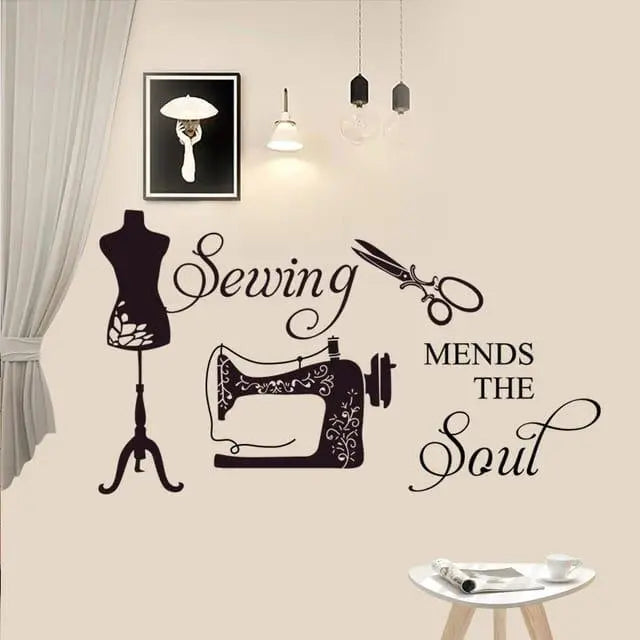 Sewing Mends the Soul Wall Sticker - Sewing Room Decor Easy do Wall do