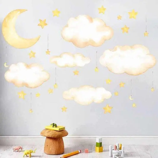 Moon and Star Wall Sticker Set Easy do Wall do