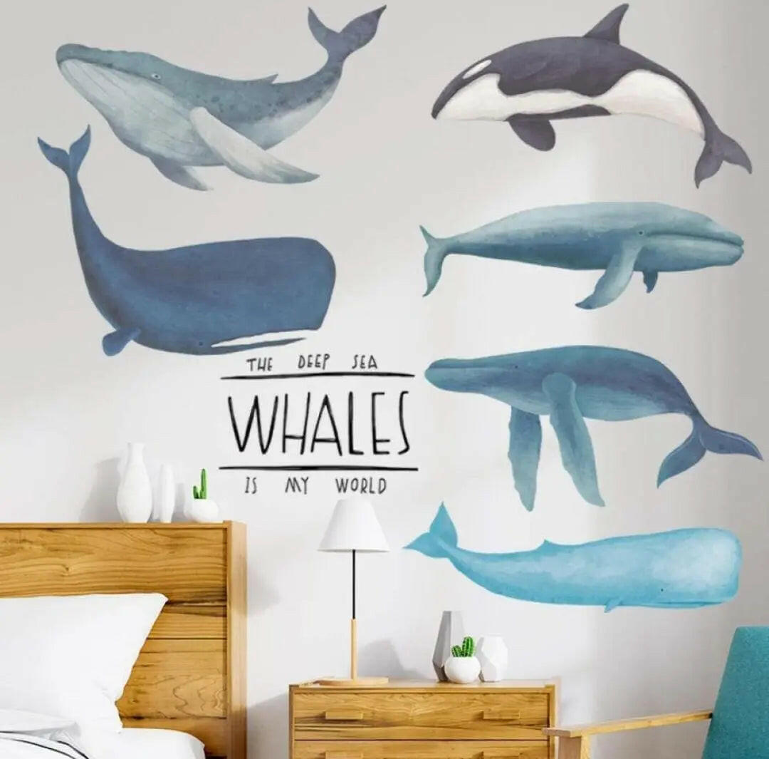 Majestic Whales Wall Stickers Easy do Wall do