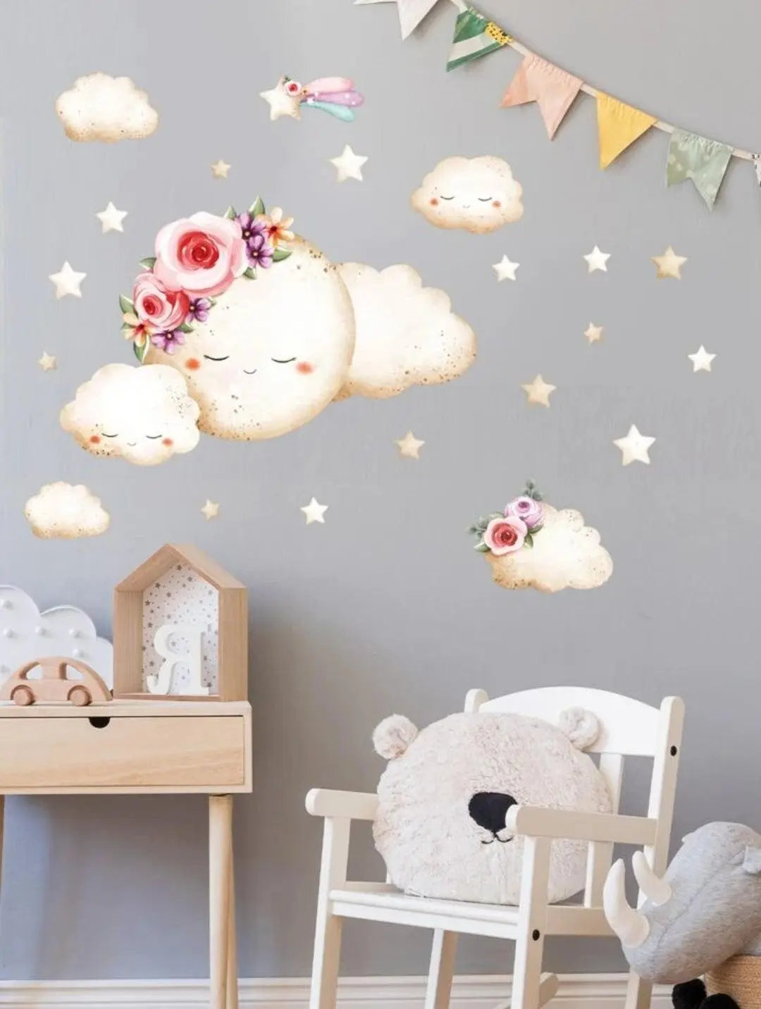 Dreamy Cloud & Stars Wall Stickers for Nursery Easy do Wall do