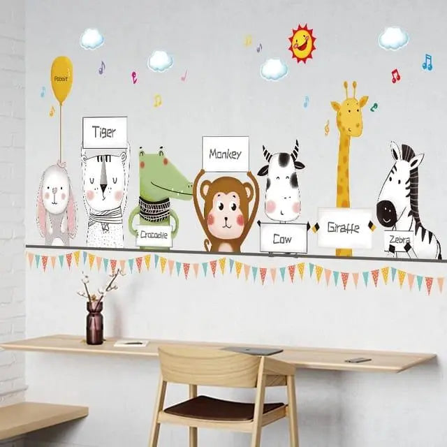 Playful Animal Parade Wall Stickers Easy do Wall do