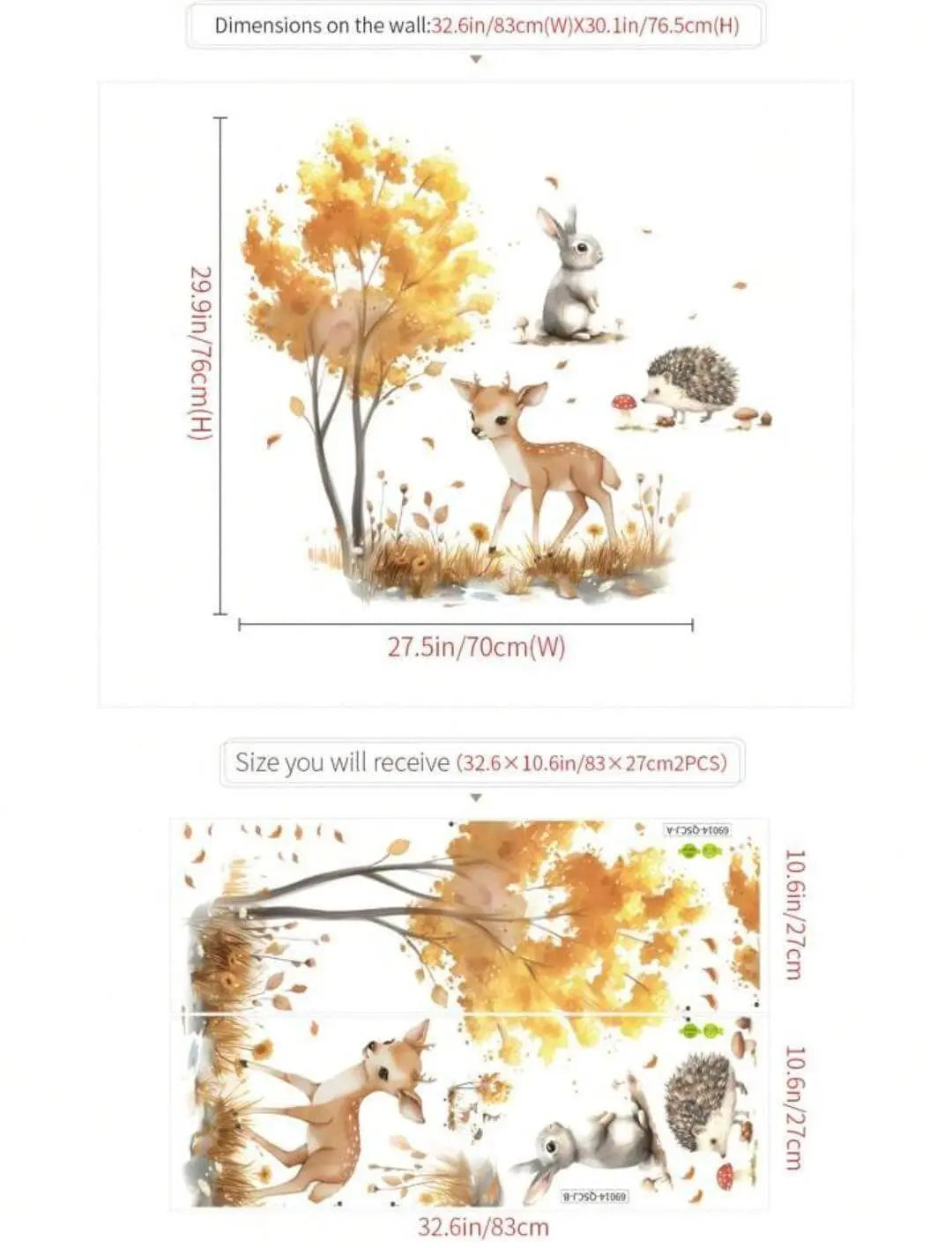 Autumn Forest Animal Wall Stickers Easy do Wall do