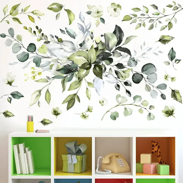 Tropical Green Plant Leaf Wall Stickers Easy do Wall do