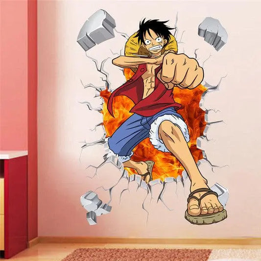 3D Luffy Wall Sticker - Anime Room Decor Easy do Wall do