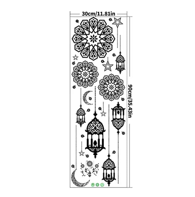 Eid Mubarak Crescent Moon and Lantern Wall Sticker Easy do Wall do