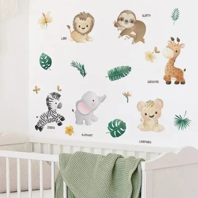 Adorable Jungle Animals Wall Stickers for Kids Easy do Wall do