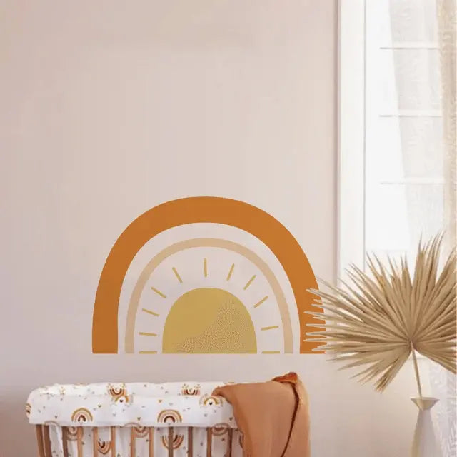 Boho Sunshine & Rainbow Wall Decals - Nursery Decor Easy do Wall do