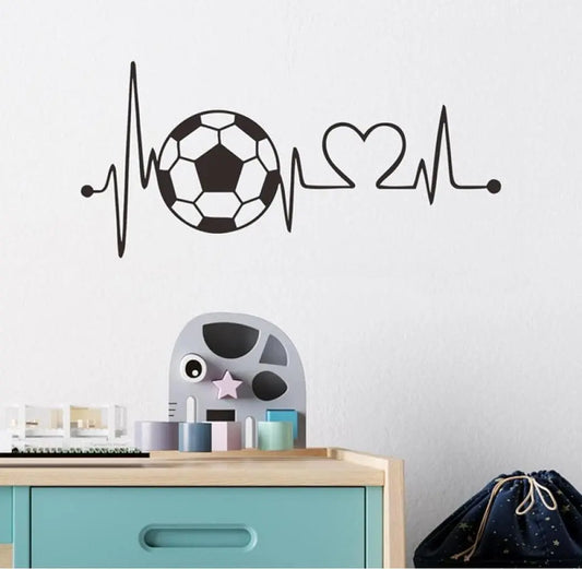 Football Heartbeat Wall Sticker - Easy do Wall do