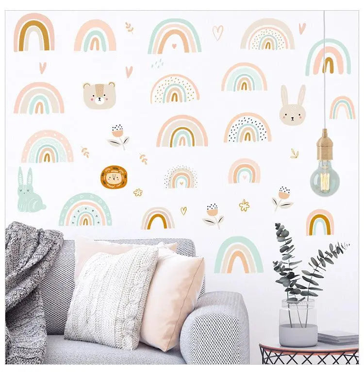 Boho Rainbow Wallpaper Stickers for Baby Room Decor Easy do Wall do