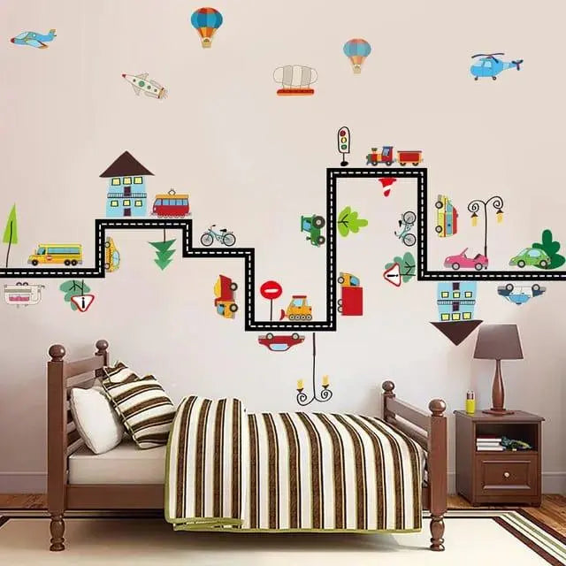 Playful Road and Transportation Wall Stickers for Kids - Easy do Wall do