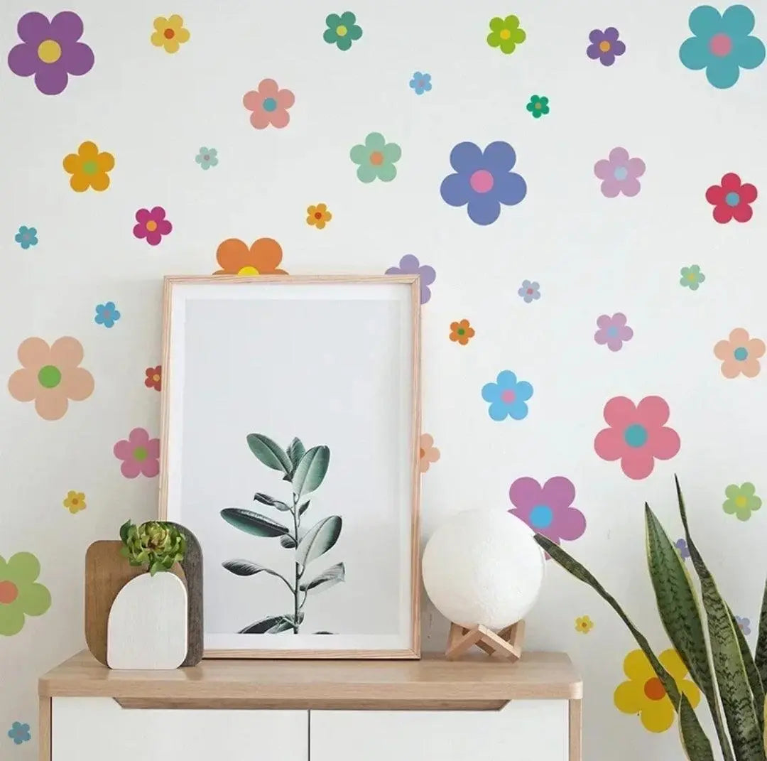 Colorful Floral Wall Sticker Set Easy do Wall do