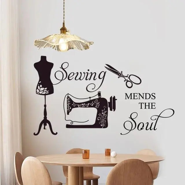 Sewing Mends the Soul Wall Sticker - Sewing Room Decor Easy do Wall do