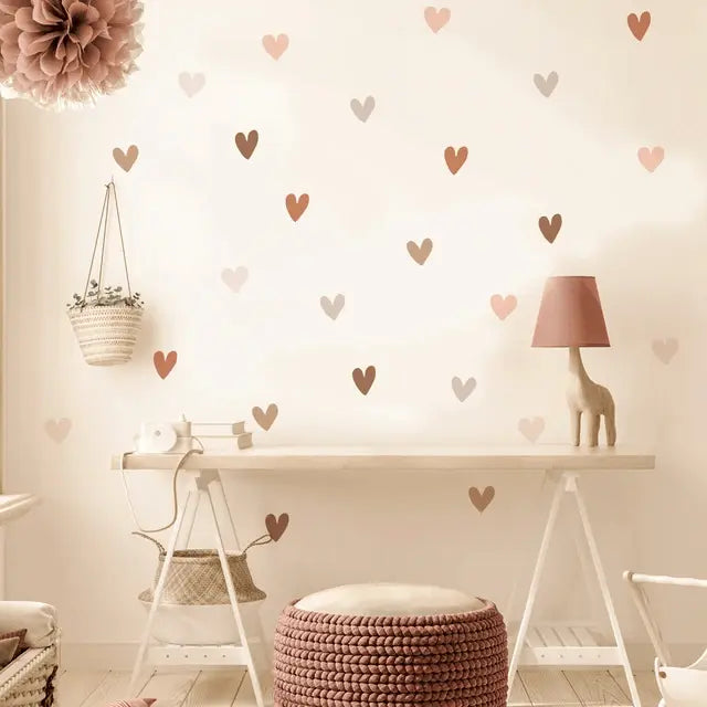 Boho Hearts Wall Decals - Nursery & Kids Room Decor Easy do Wall do