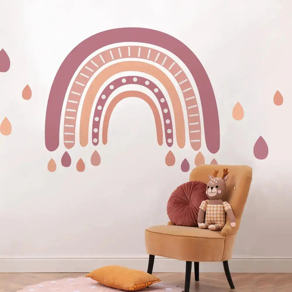 Boho Rainbow Wall Decal - Nursery & Kids Room Decor Easy do Wall do