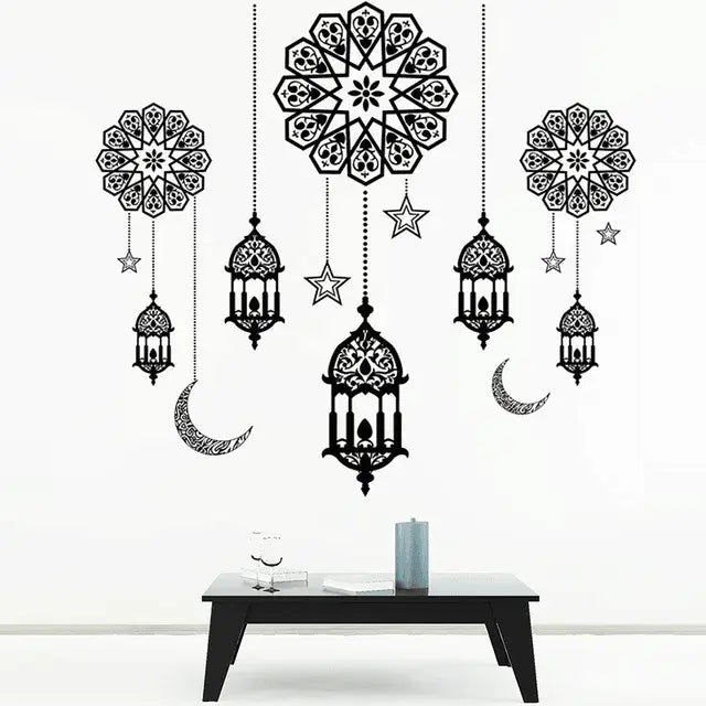 Eid Mubarak Crescent Moon and Lantern Wall Sticker Easy do Wall do