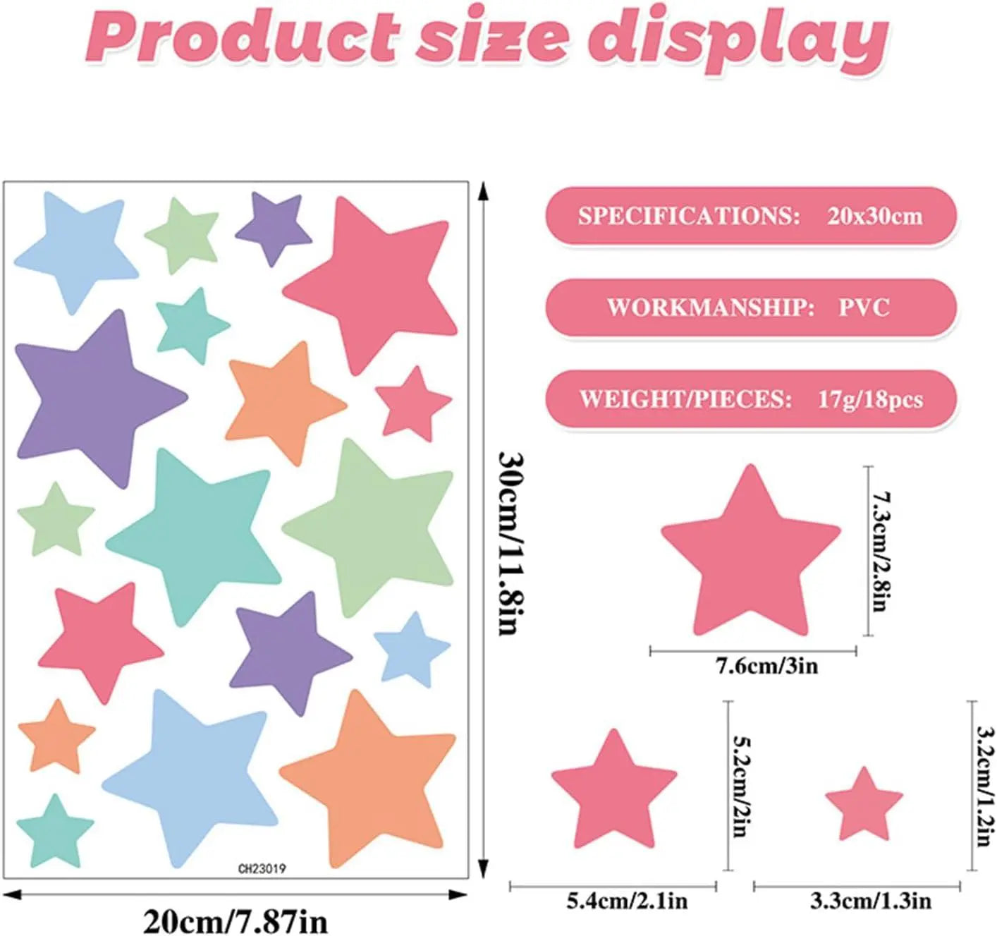 Colorful Star Wall Sticker Set Easy do Wall do