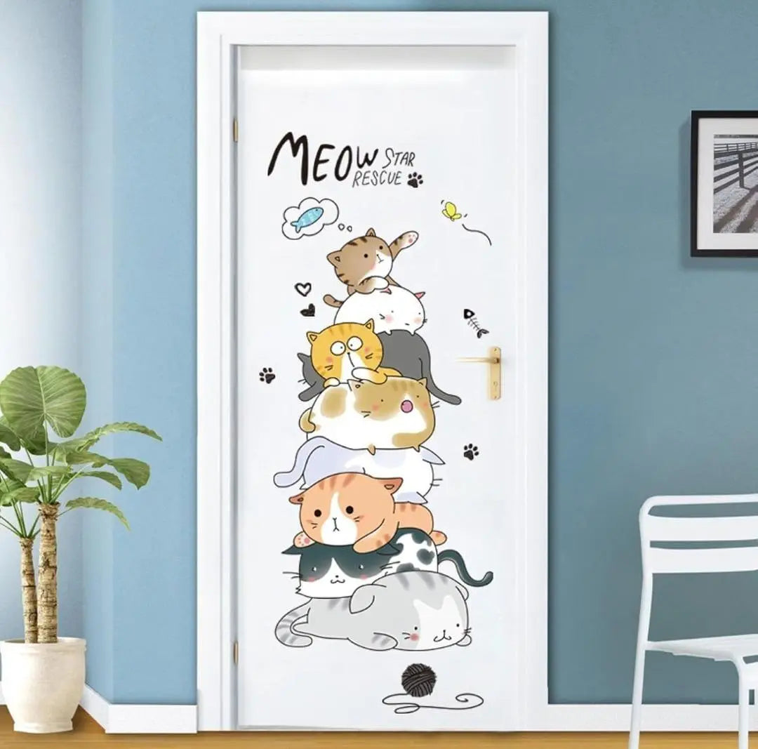 Playful Kitty Stack Wall Stickers Easy do Wall do