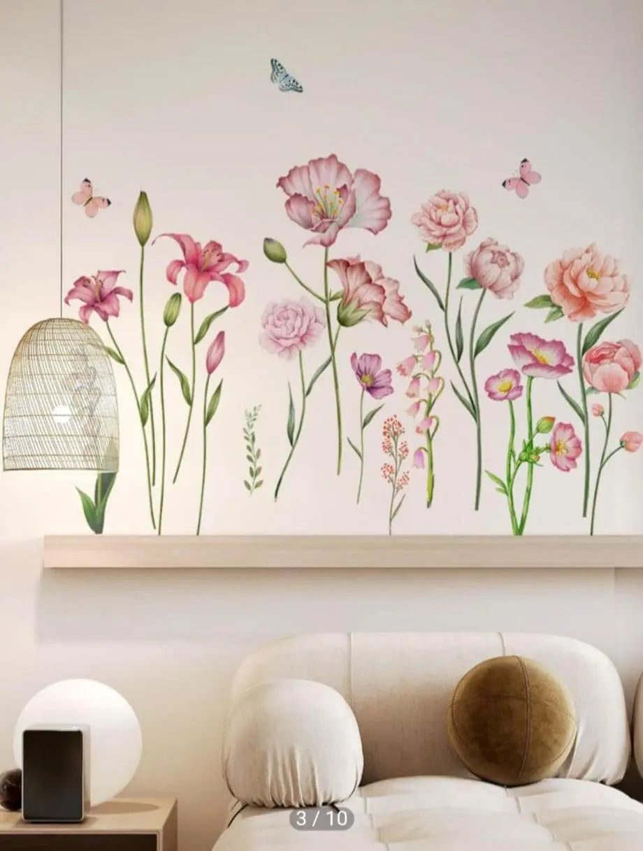 Butterfly and Flower Themed Wall Stickers Easy do Wall do