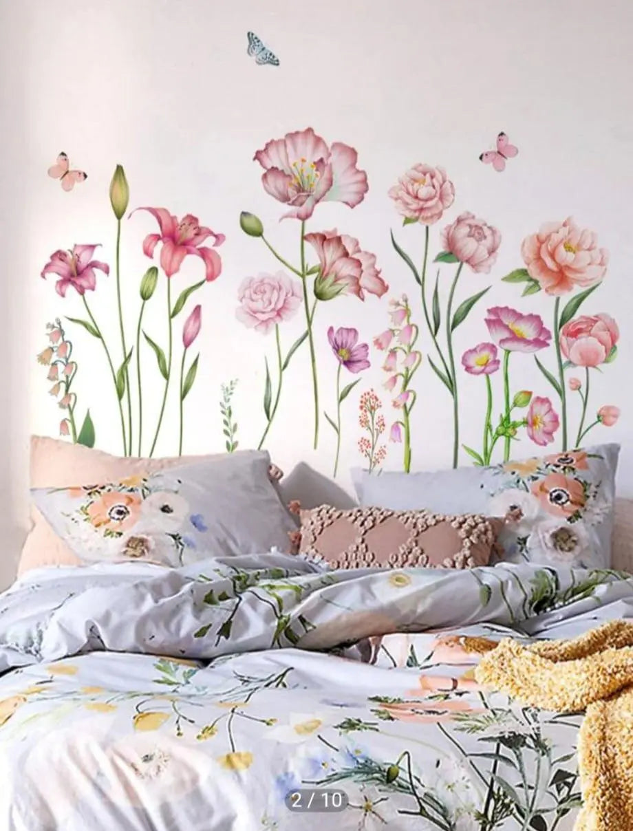 Butterfly and Flower Themed Wall Stickers Easy do Wall do