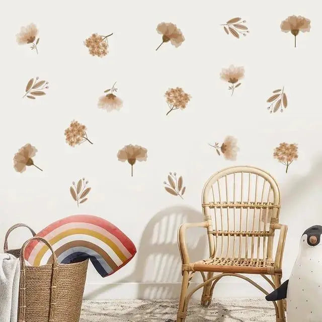 Warm Floral Wall Stickers for Living Room & Bedroom Decor Easy do Wall do