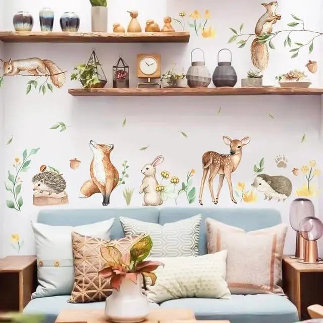 Enchanting Woodland Creatures Wall Stickers for Kids Easy do Wall do