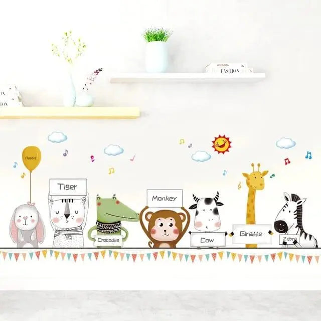 Playful Animal Parade Wall Stickers Easy do Wall do